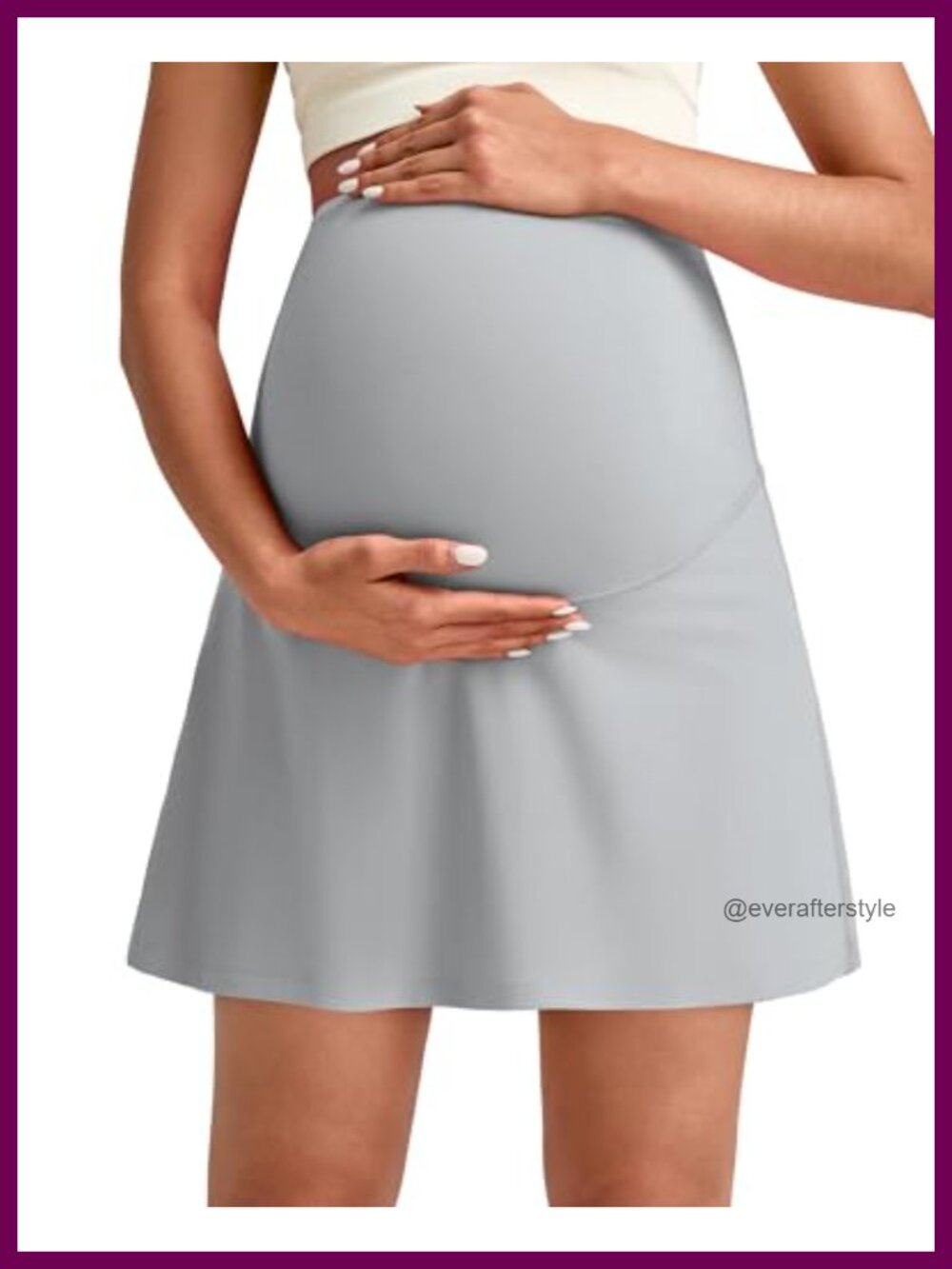 Maternity Skort with Pockets Athletic Tennis Golf Skirt Built-in Shorts
